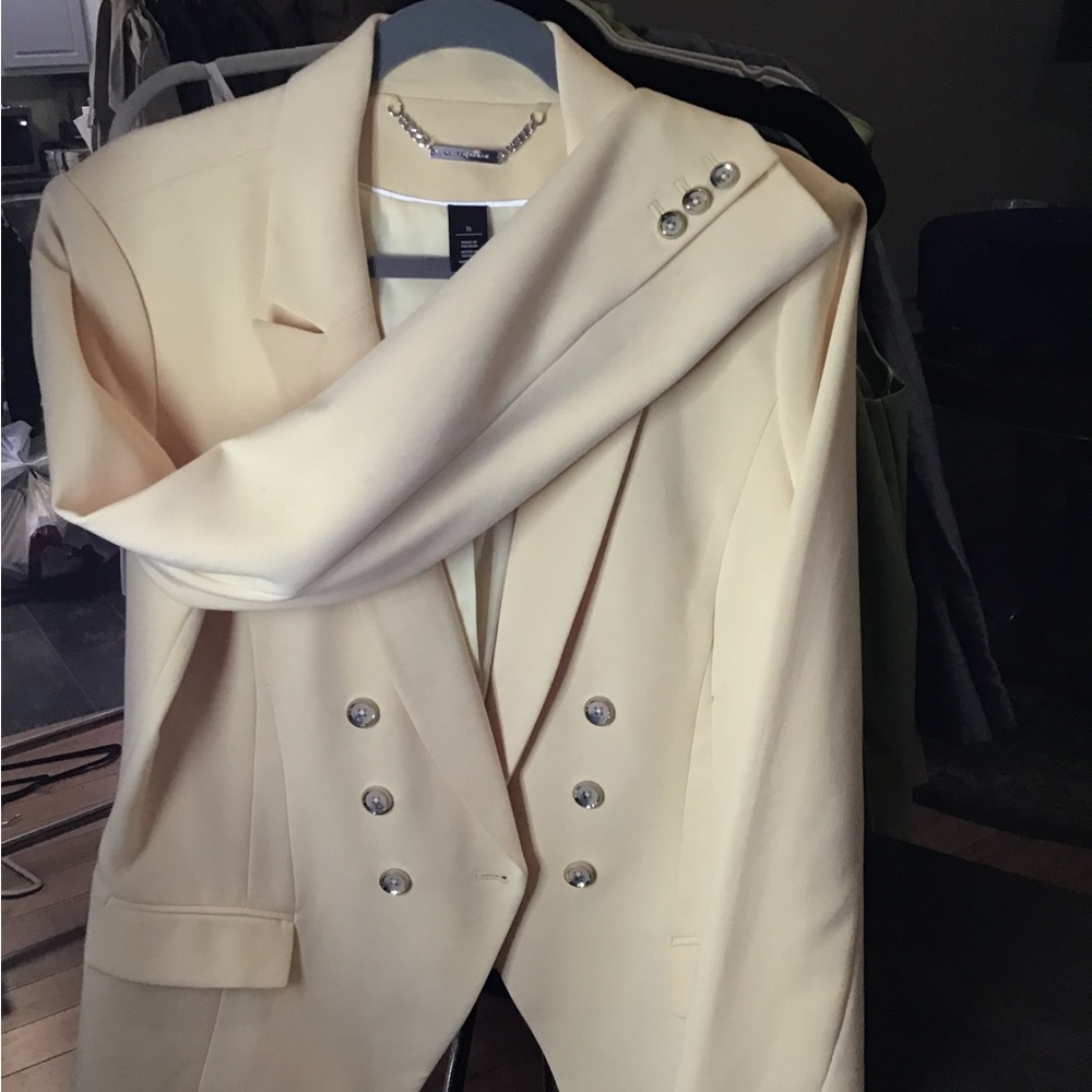 White House Black Market Yellow Women’s Blazer Size 16